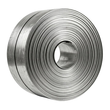 Large Industrial Metal Sheet Roll Coil Isolated On A Black Background