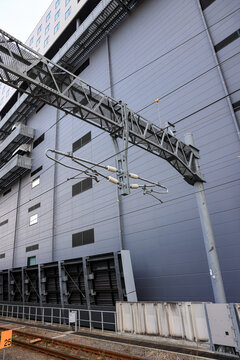 Overhead catenary wire structure use for connecting the train Pantograph of an electric train.