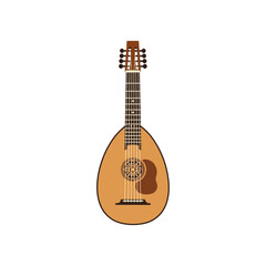 Obraz premium Vector illustration of a classical lute, a traditional string instrument for music and cultural themes
