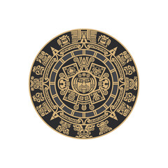 Fototapeta premium Intricate pre-Columbian calendar vector illustration representing timeless heritage