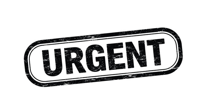 Grunge style stamp featuring the word URGENT in bold black capital letters indicates a high priority and immediate action required.