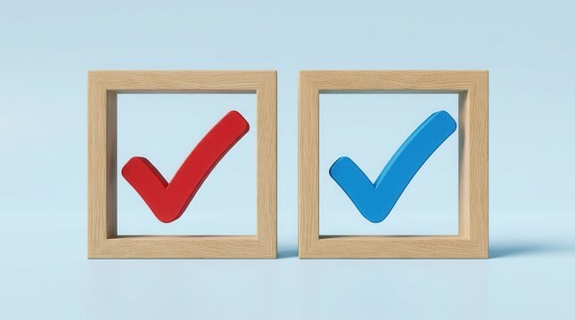 Two checkboxes for voting in elections or a referendum between competing political parties.