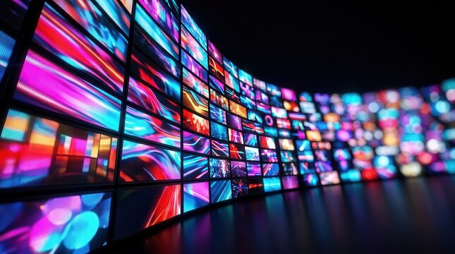 Vibrant screens symbolize a wide variety of diverse tv show streaming options.