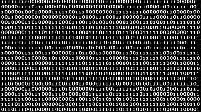 Perspective wall of binary code digital pattern background.4k motion video .