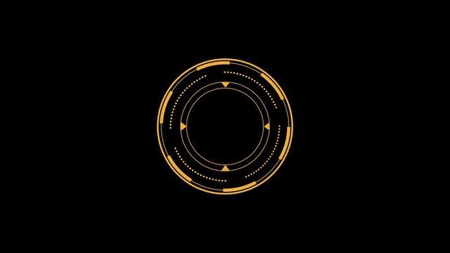 Sci-Fi Futuristic HUD circle interfaces digital display Screen, Hi-tech Hologram button, Loading, target, High Tech Concept. PNG Alpha.Abstract Circle and line HUD technological futuristic elements.4k