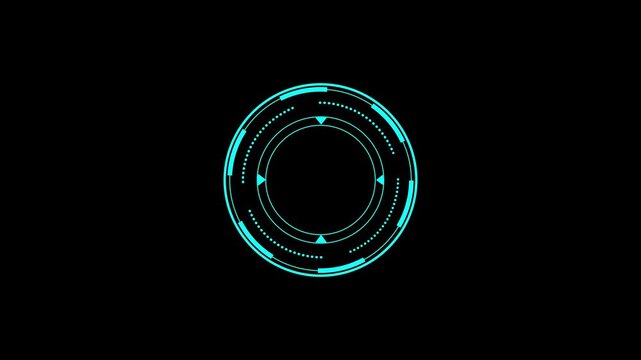 Sci-Fi Futuristic HUD circle interfaces digital display Screen, Hi-tech Hologram button, Loading, target, High Tech Concept. PNG Alpha.Abstract Circle and line HUD technological futuristic elements.4k