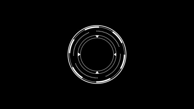 Sci-Fi Futuristic HUD circle interfaces digital display Screen, Hi-tech Hologram button, Loading, target, High Tech Concept. PNG Alpha.Abstract Circle and line HUD technological futuristic elements.4k