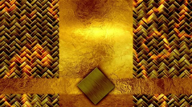 Elegant Gold Craftsmanship Background with Textured Materials and Animated Light Rays, 4K seamless loop
