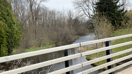 Fototapeta premium bridge over the creek in springtime