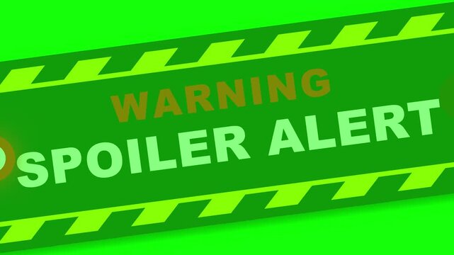 Warning Spoiler Alert Green Screen Overlay Video Template Background Graphic Resource