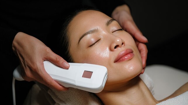 Facial Treatment with White Device