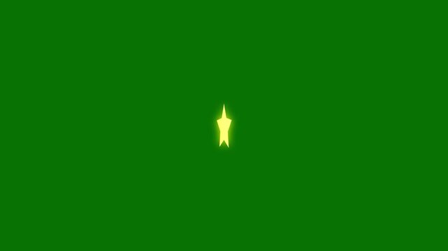 Golden Cartoon-Style Spinning Star Animation, Shiny Golden Star Rotating Motion Graphics on a Green Background for Cartoon Overlays or Creative Projects in 4K Loop