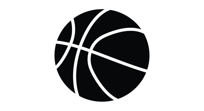black basketball icon on white background high quality