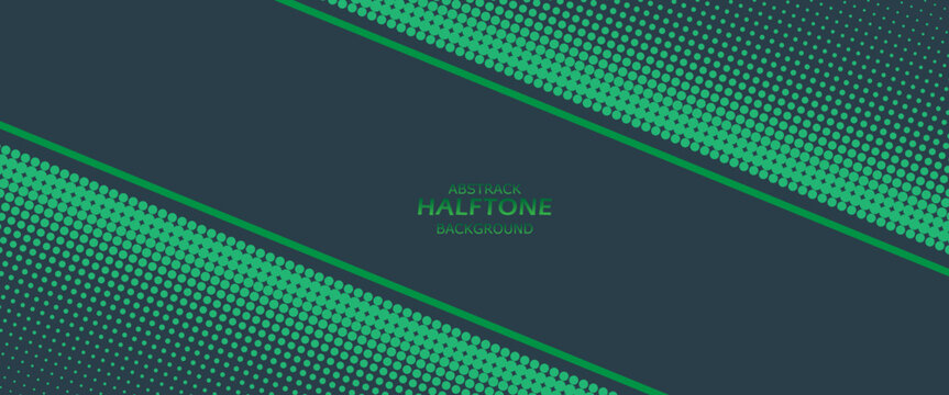 Abstract vector halftone pattern with green dots, rounded checkered layout, smooth curved borders, and dark blurred background.