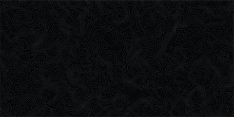 Abstract digital concept Topographic Contour smooth line Map Texture On Black Background With Subtle Line Pattern. © SAHELA