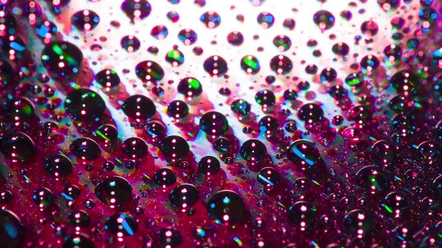 Birth of Crystals in the Magnetic Field. A mirror surface with drops of a chemical composition applied to it slowly rotates in laser beams of varying frequencies