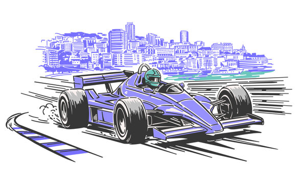 Legend race. Road speed graphic print. Extreme racing. Car print design for t shirt print, poster, sticker, background and other uses.