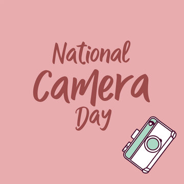 international camera day, camera, technology, engineering, science, icon, logo, 3d, tag, card, banner, sticker, poster, typography, sign, design, symbol, text, word, memory, color, happy, vector