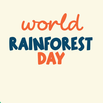world rain forest day, forest, rain, day, nature, green, leaf, animal, natural, tree, jungle, plant, bird, vector, illustration, vintage, retro, design, sign, symbol, 3d, tag, card, poster, banner