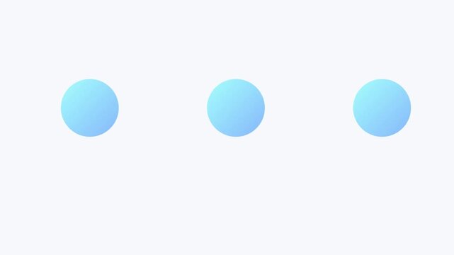 Minimal Loading Dots Animation with Floating Blue Circles on Soft Background
