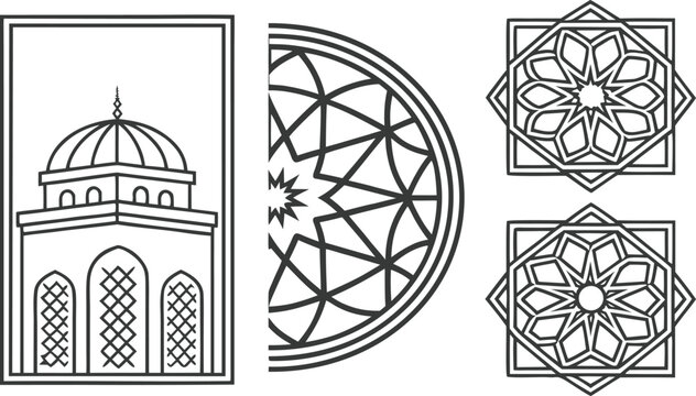 Islamic geometric architectural patterns and dome islamic geometric patterns