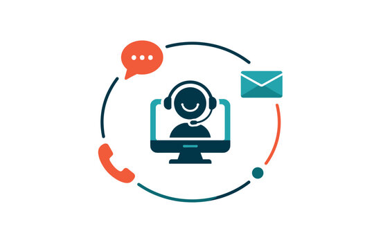 Omnichannel help desk and multi-platform customer support concept for SaaS