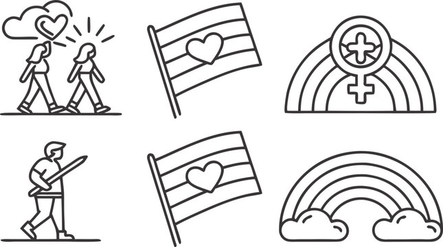 Symbolic pride and unity with rainbow flag heart symbol
