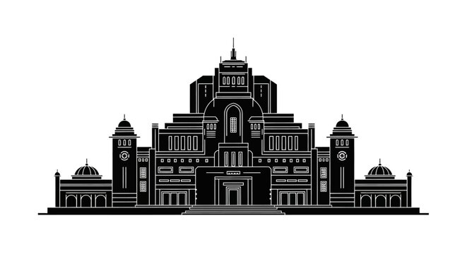 Viceroy House New Delhi silhouette ? iconic Indian landmark graphic