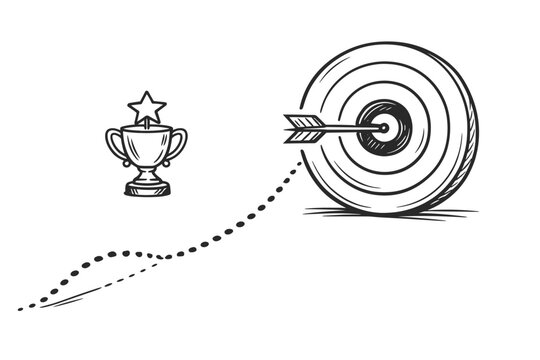 Goal achievement and target focus concept featuring a large bold bullseye