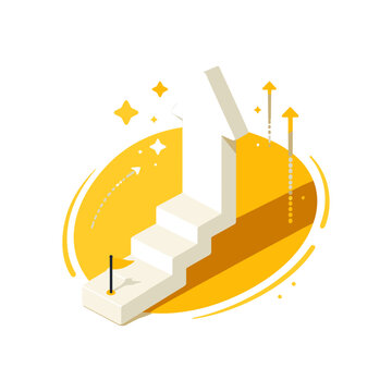 Steps to Success &ndash; Growth and Progress icon logo flat vector design