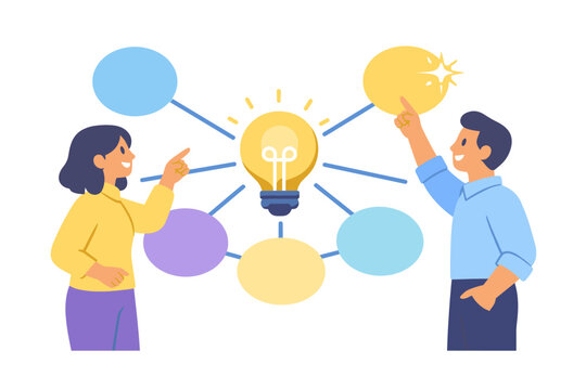 Creative thinking and collaborative brainstorming unlocking unexpected