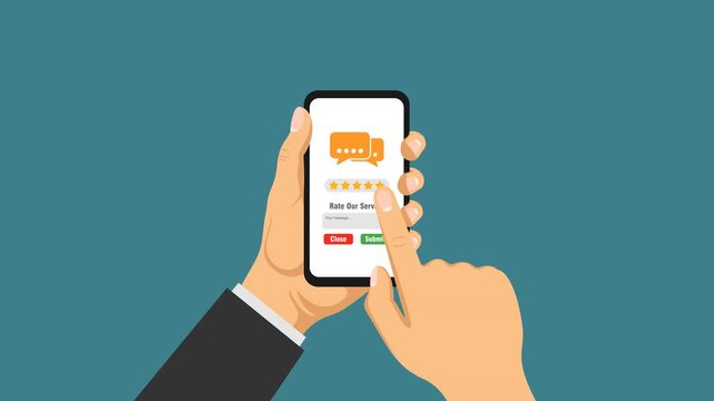 rating submission video animation customer testimonials concept