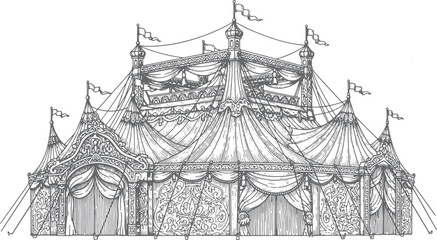 Detailed of an ornate circus tent vintage © miht3325