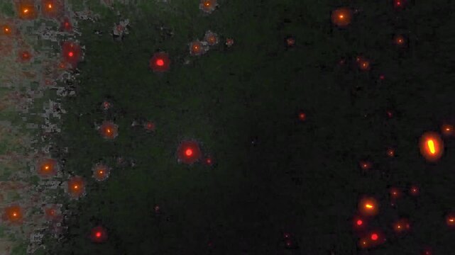 Red Sparkle Burst Particle Overlay on Transparent Background Loop Animation
