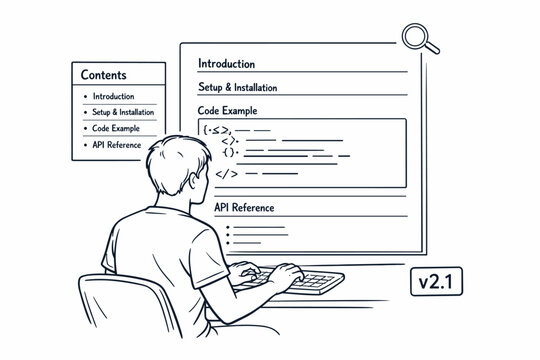 Technical documentation and developer guides concept showing a figure