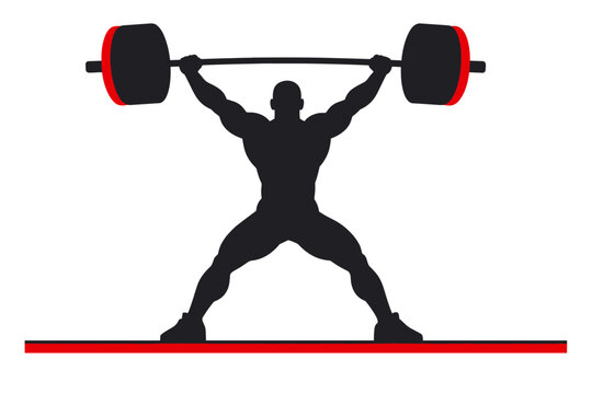 Competitive weightlifter at lockout and maximum human force output concept