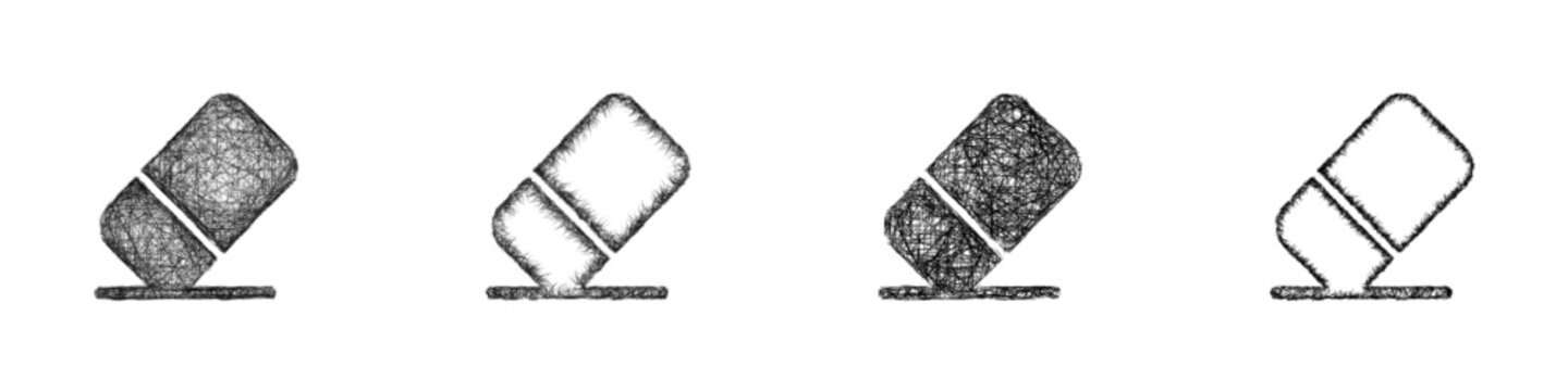 Sketch eraser icon design set