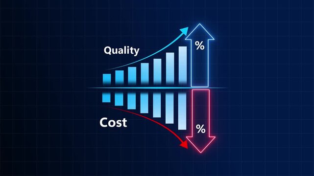Bar chart animation with up and down. Bar chart financial growth and decline trends. Bar chart business statistics graphic on black background for market analysis.