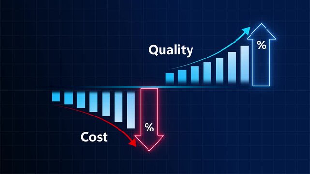 Bar chart animation with growth and decline. Bar chart financial market data analysis. Bar chart business statistics graphic on black background for performance.
