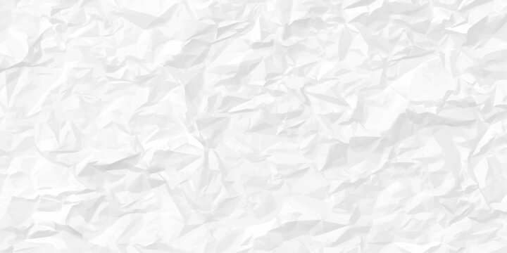 White Crumpled Paper Background Texture Featuring Soft Wrinkles, Creases and Folds, Minimal Abstract Grunge Surface for Clean Design, Art Projects, and Versatile Backdrops.