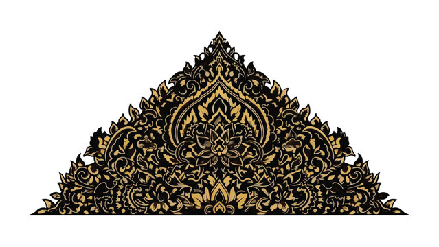 Intricate Gunungan Silhouette with Ornamental Flower Pattern