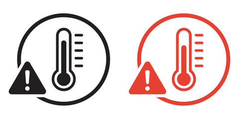 High Temperature Warning Icon, vector illustration of simple heat alert symbol for danger, overheating, safety notice and protection concept design © Alamin by vision 2