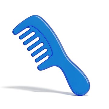 Blue 3 d of a hair comb tool blue comb hair tool 3d grooming tool hair care