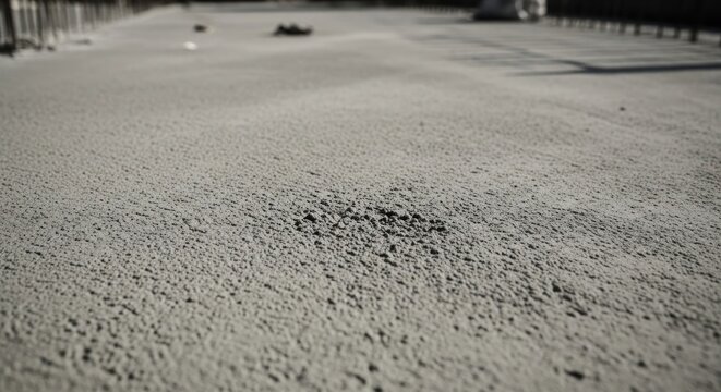 Closeup of a Small Hole in a Concrete Surface with Debris.