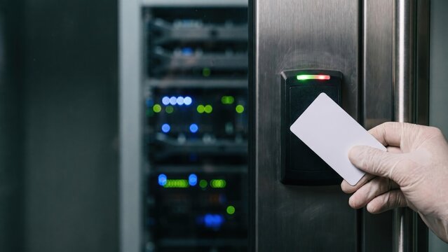 Access Control System with RFID Card Reader and Server Room Security Measures