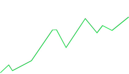 Obraz premium The growth green diagram. On isolated transparent background.