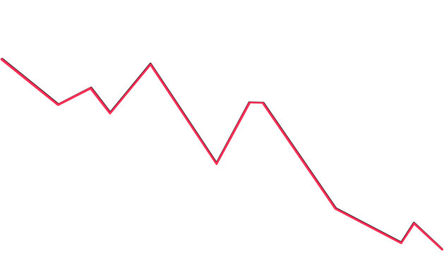 The fall red diagram. On isolated transparent background.
