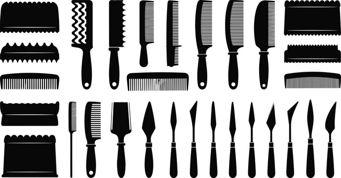 Kitchen Knife Set Silhouettes (Chef Knives and Cutting Tools Collection)