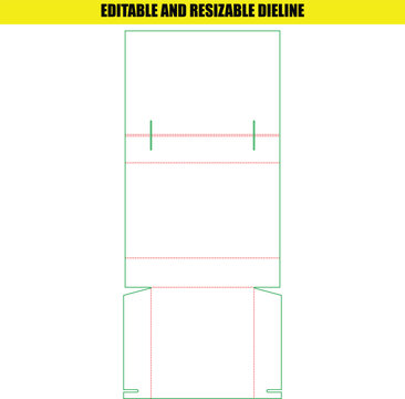 Professional box die line template for retail product packaging design and custom structural layout creation