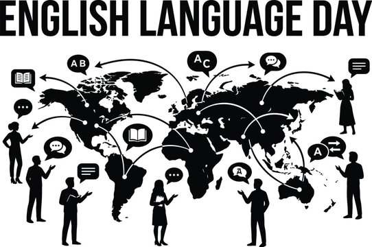 People connecting across the globe to celebrate the importance of the english language and global communication